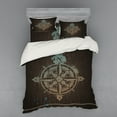 thumbnail image 2 of Ambesonne Compass Bedding Set 3 Pcs, Boating Ship, Twin, Tan Brown, 2 of 3