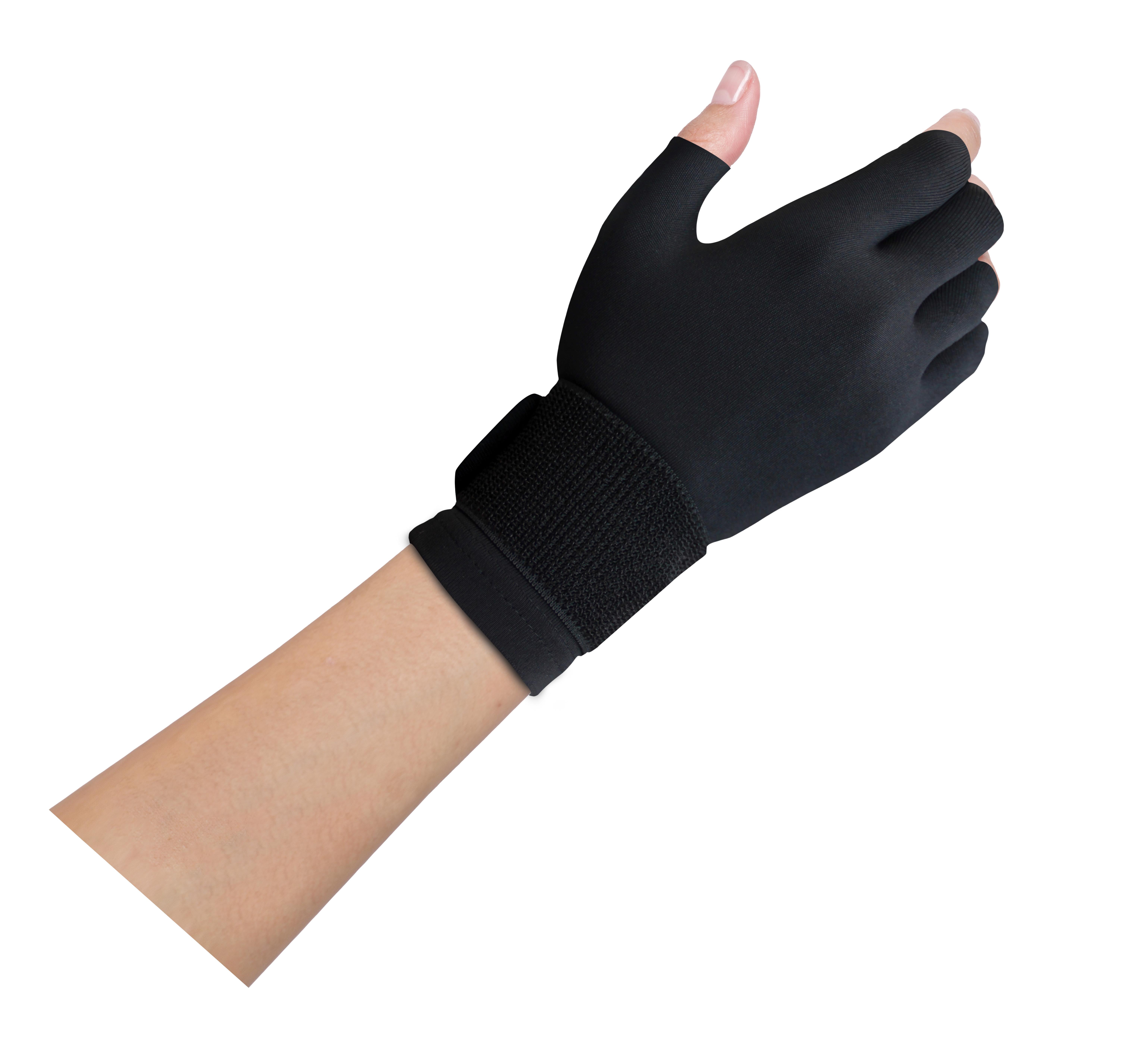 Copper Fit Copper Infused Compression Gloves – Large/XL, Black, Adjustable, For Arthritis & Hand Pain Relief