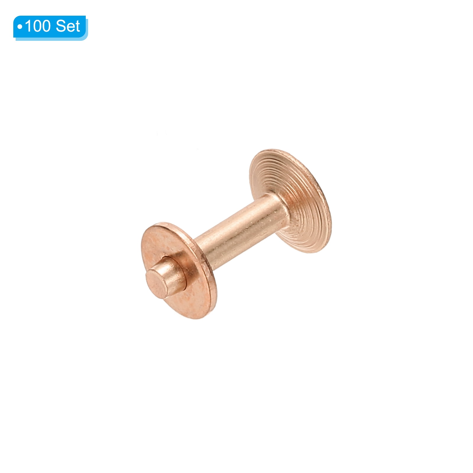 10x3.3x14mm Studs for Clothing, 100 Sets Spikes for Clothes Studs and Spikes Leather Rivets Burrs Copper Fastener Metal Screw Posts for Leather Jacket Crafting Crafts Fabric