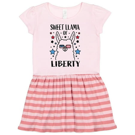 

Inktastic Sweet Llama of Liberty with Llama and Stars Gift Toddler Girl Dress