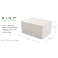 BINO Woven Plastic Storage Basket, Medium 3 PACK (White)