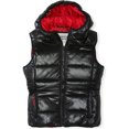thumbnail image 1 of Chaleco acolchado Aeropostale con capucha y cremallera completa negro grande, 1 of 1