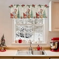 thumbnail image 2 of Christmas Cat Valance Curtain for Windows Winter Snowflake Christmas Tree Poinsettia Curtain Valances Short Window Treatments Panels for Kitchen Bathroom Laundry Room Basement 54 x 18 Inch, 2 of 7