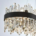 thumbnail image 4 of Posiosa Black Oval Crystal Chandelier L57 inch, 32-Lights Chandeliers Modern Crystal Chandelier Pendant Light Fixture G9 Lights Pendant Ceiling Light for Dining Living Room Kitchen Island, 4 of 6