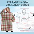 thumbnail image 4 of Oversized Wearable Blanket Hoodie,Multi Color Plaid Checkered Pattern Sherpa Blanket Hoodie with Super Pockets,Super Warm Fuzzy Pullover for Women & Men, 4 of 6