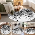 thumbnail image 5 of Round Area Rug 7 Ft, Black Gradient Washable Non-Slip Circle Carpet for Living Room/Bedroom, Abstract Polka Dots Vintage Modern Art Low-Profile Large Runner Mat Collection Rugs for Indoor, 5 of 8