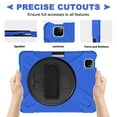 thumbnail image 3 of XYX Case for iPad Air 11 (2025)/iPad Air 11 (2024)/iPad Pro 11 inch (2022/2021/2020/2018) with 360 Degree Rotating, Hand Strap, Shoulder Strap, Blue, 3 of 7