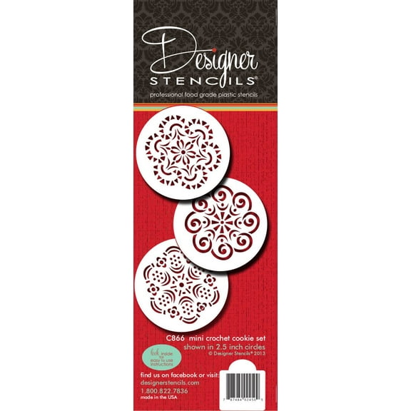 Mini Crochet Cookie Stencil Set by Designer Stencils