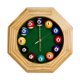 thumbnail image 1 of Reloj de pared de billar con adorno de madera, ligero, fácil de leer, arte de pared, reloj colgante para cocina, oficina, sala de estar, cafetería y b, 1 of 9