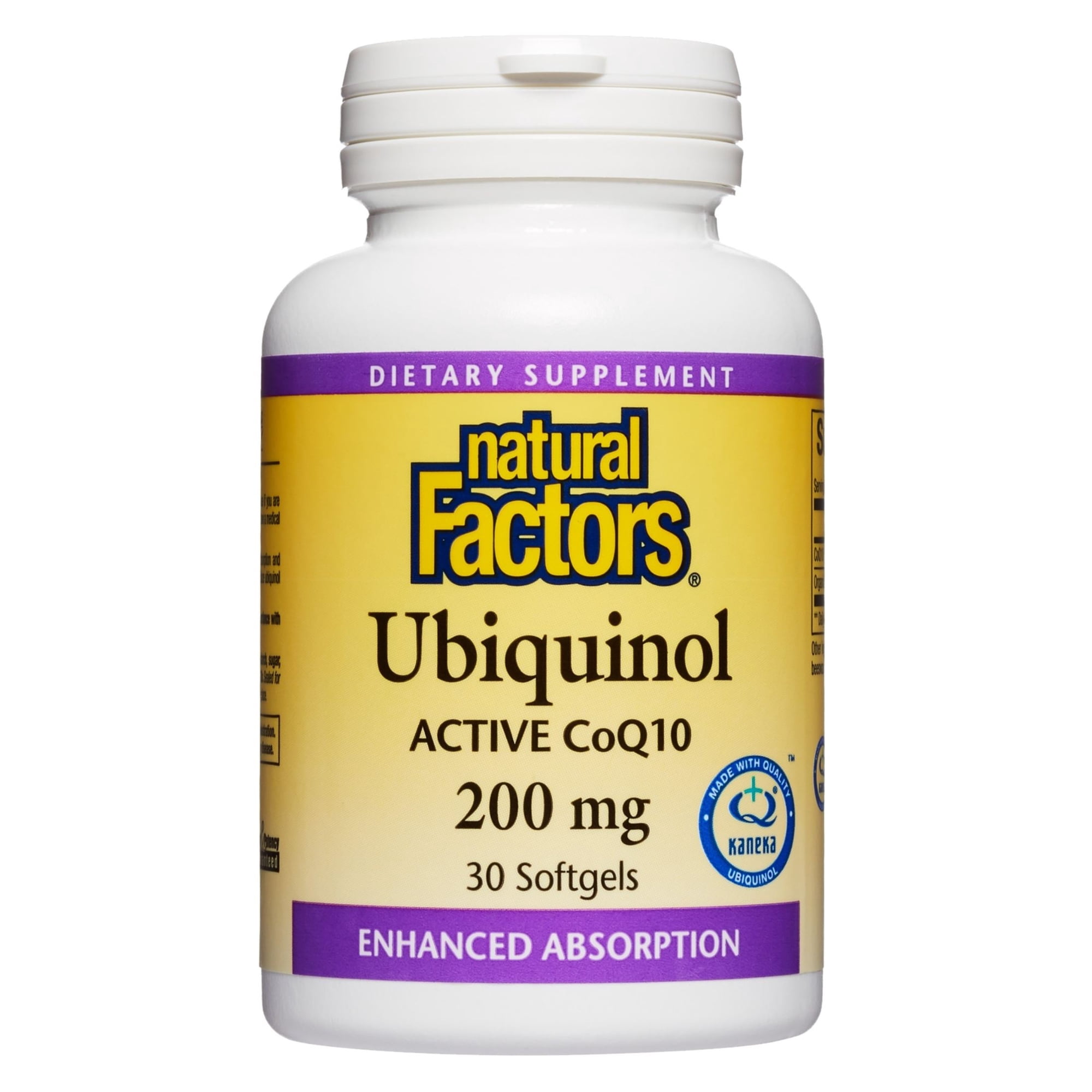 Natural Factors Ubiquinol Active CoQ10 200 mg, High-Absorption Coenzyme Q10 Supplement for Energy, Heart and Cognitive Support, 100mg, 30 Softgels