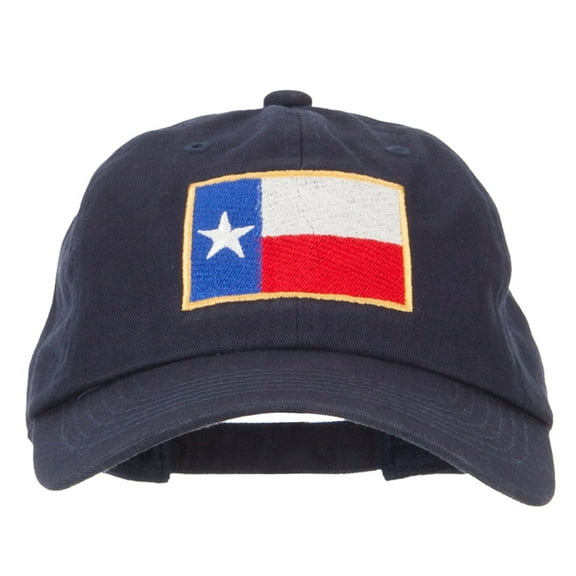 Texas Flag Embroidered Unstructured Washed Cap - Navy OSFM