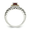 thumbnail image 2 of 925 Sterling Silver With Real 14kt Garnet Ring Size: 6; for Adults and Teens; for Women and Men, 2 of 6