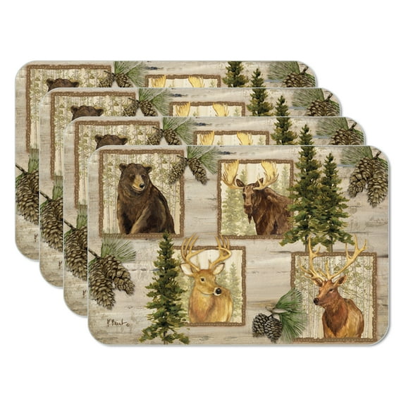 CounterArt "Forest Trails" 4-Pack Reversible Flexible Plastic Tabletop Placemats