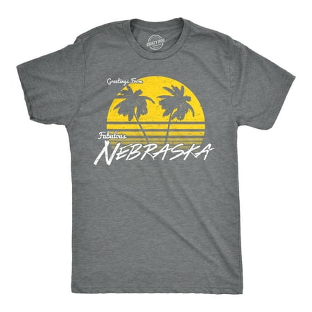 Nebraska Graphic - Mens Greetings From Nebraska Funny Sarcastic Beach State Midwest Tee For Guys