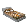 thumbnail image 2 of Ambesonne Rustic Fitted Sheet & Pillow Sham Set, Grunge Old Door, Twin, Multicolor, 2 of 2