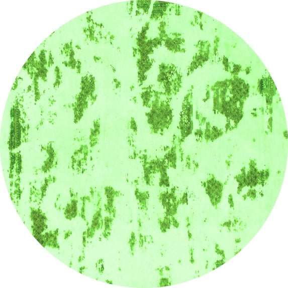 Ahgly Company Indoor Round Abstract Green Modern Area Rugs, 8' Round