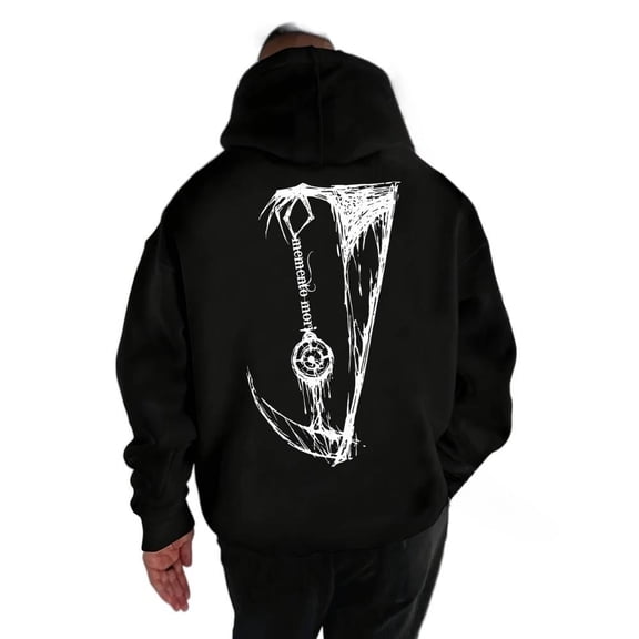 Men's Hoodie with Death Scythe Print, Autumn and Winter Sweatshirt