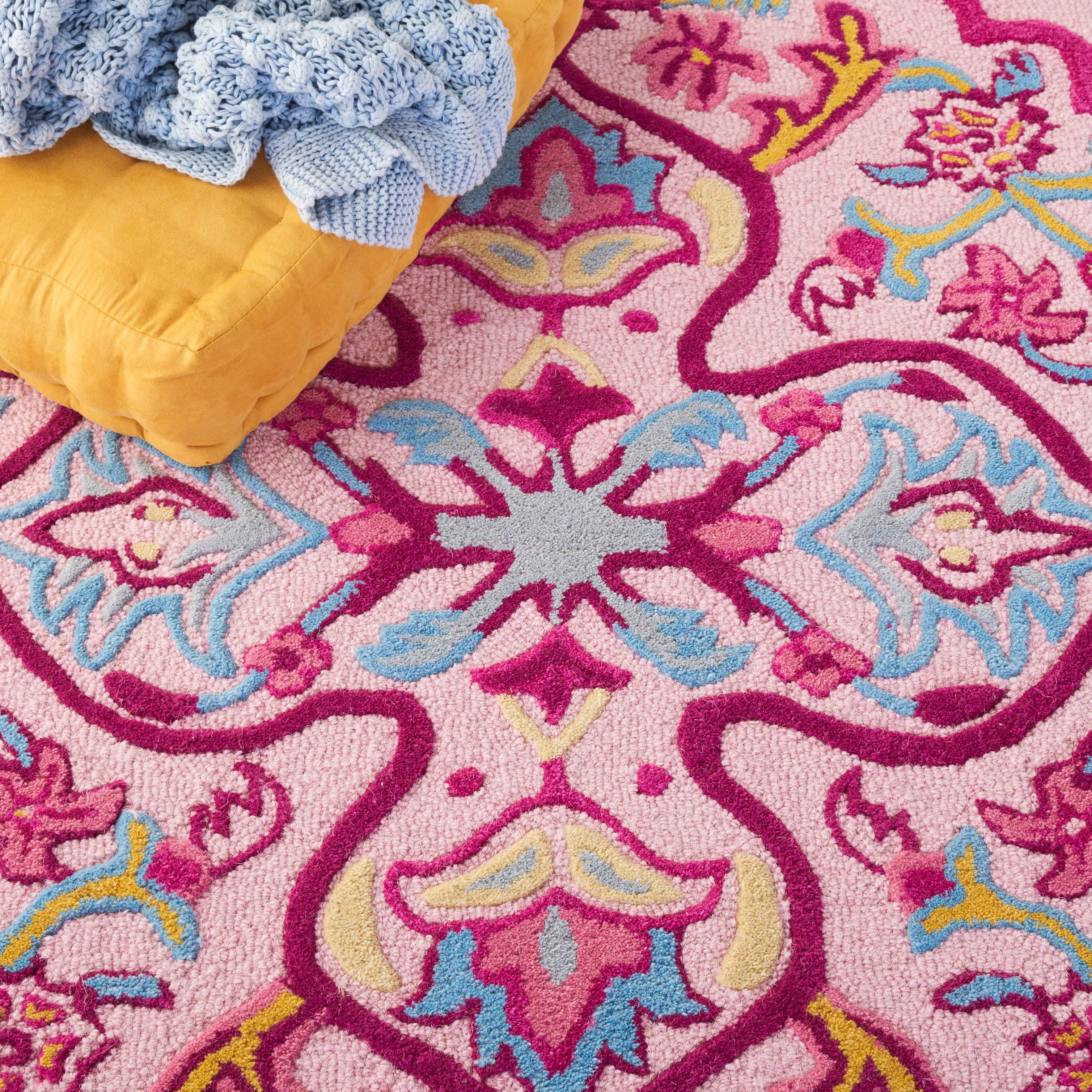 SAFAVIEH Bellagio Rio Floral Wool Area Rug, Pink/Multi, 5' x 8'