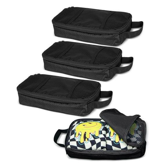 Cornhole Bag Carry Case - 4 Corn Hole Bag Carrying Case, Pack of 4, Mesh View Front Window, Name Tag Slot, Carry Handle & Zippered Top Compatible with Zuca Bag Insert