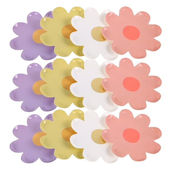 Masteelf 40pcs Daisy Party Plates Daisy Paper Dinner Plates Daisy Shaped Paper Plates For Spring Party Tea Party And Birthday Party Flower Shape Paper Plates
