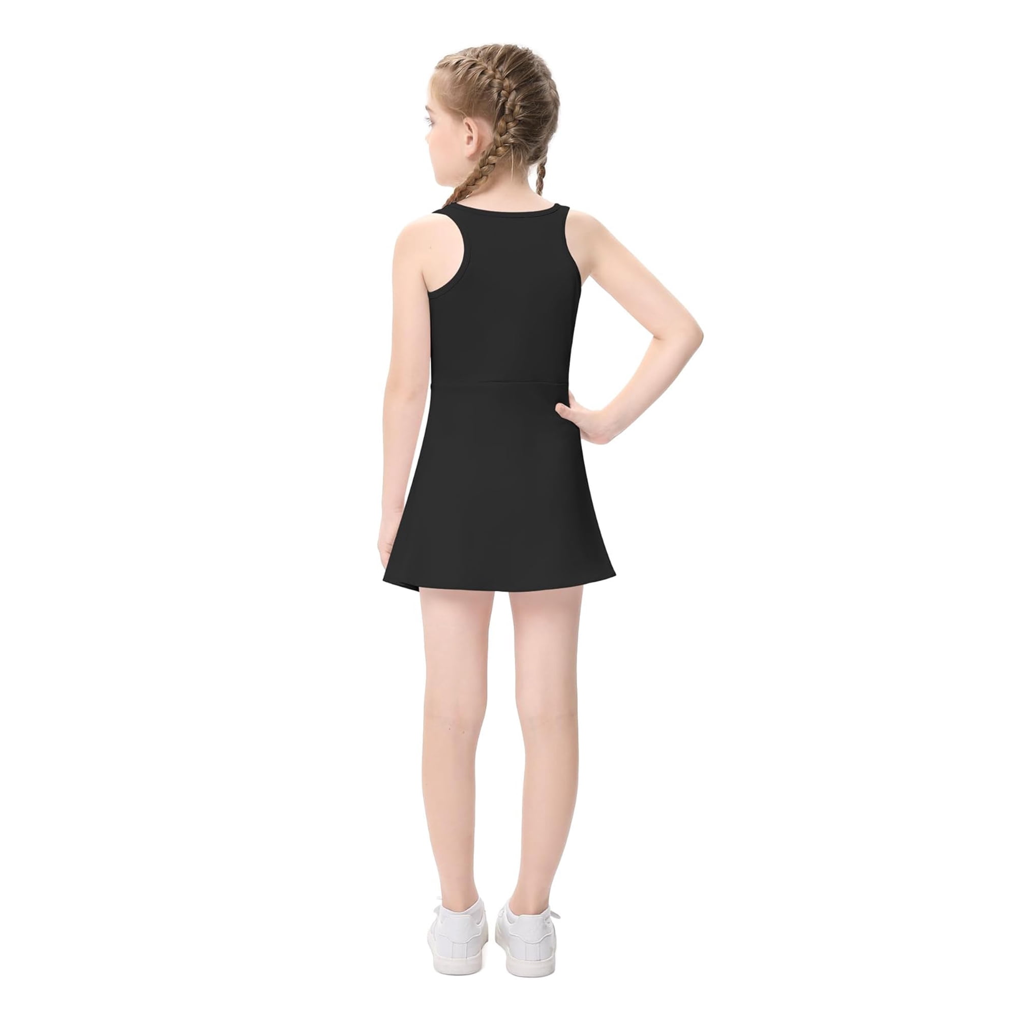 Big Girls Golf Tennis Sports Sleeveless Athletic Active Dress with Safety Inner Pockets Shorts