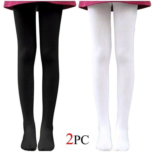 FAIWAD 2 Pcs Collants de Danse Ballet pour Filles Doux Opaques avec Pieds Extensibles Taille Haute Bas Colorés