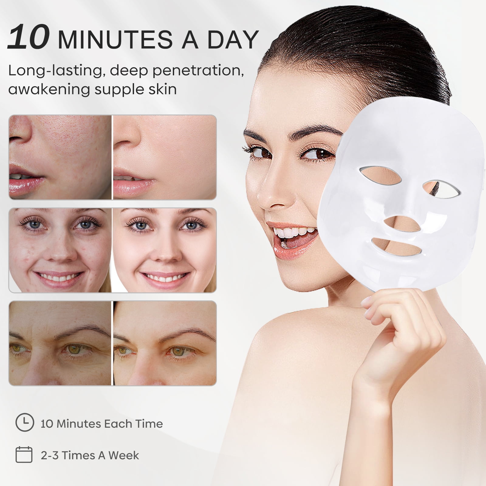 Red Light Therapy Mask for Face,Kepeak 7 Colors LED Face Mask Light Therapy, Led Face Mask Light Therapy At Home
