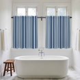 thumbnail image 5 of Navy Blue Tier Curtains 54 Inch Length, Farmhouse Striped Modern Artwork Cafe Short Curtains for Bathroom Over Sink, Small Kitchen Curtain Light Filtering Tiered Drapes 2 Panels 27.5"Wx54"L, 5 of 9
