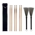 thumbnail image 1 of Baquetas de Bambú + Cepillos de Alambre Retráctil + Cepillos de Tambor de Varillas + Bolsa de Almacenaje Piezas de Reemplazo para Marimba - CUTICAT Baquetas para batería 5A Hard Maple, 1 of 8
