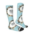 thumbnail image 3 of Balery World Travel Printed Novelty Socks Men's Women's Crew Socks Sports Socks Knee High Socks Cotton Socks Quirky and Cool Socks, 3 of 9