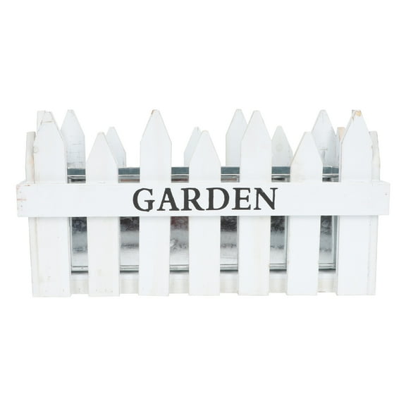 Gymnture Wooden Fence Planter Box for Patio and Porch - White