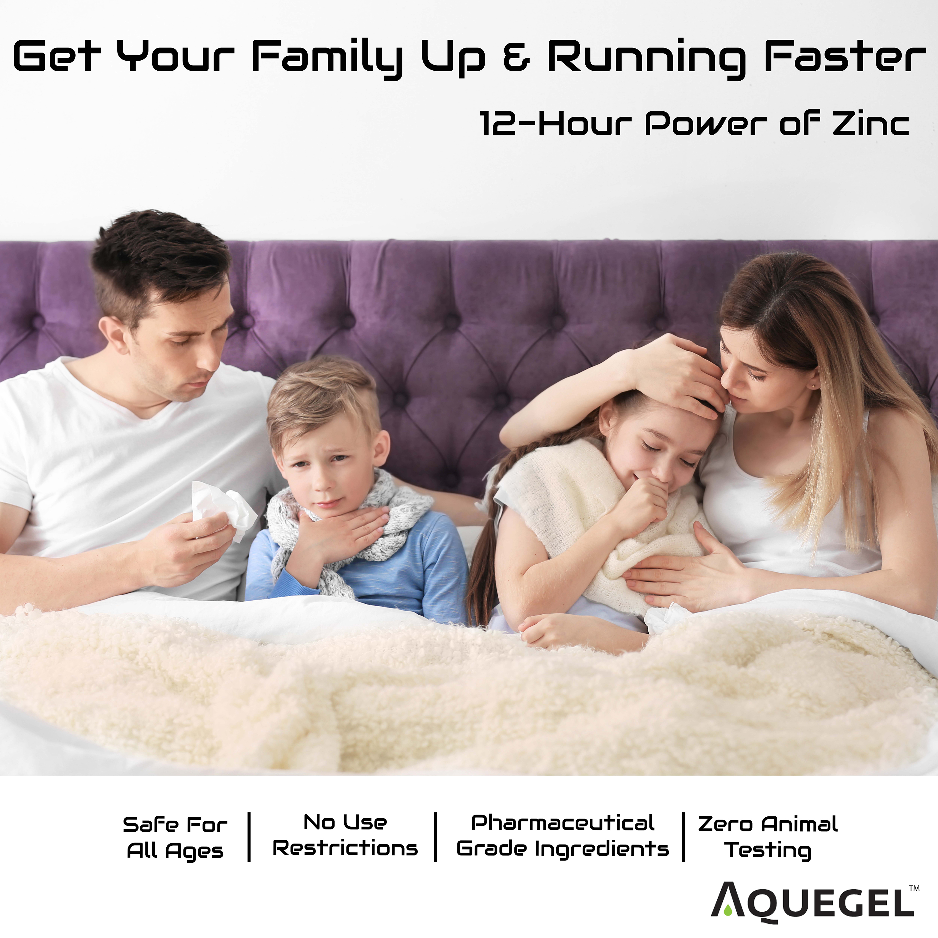 Value Pack (Qty 4) Aquegel Nasal Moisturizer + Zinc, 12-Hour Nasal Moisture Relief, Water Based Nose Gel, Oxygen Therapy, Dry Nose, Nasal Dryness, Nosebleeds, Cannula. Zinc Cold & Flu Therapy