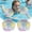 D, variant on Inflatable Swim Arm Bands with Sparkle Sequins, Flower Pattern Floating Water Wings for Swimming Training, Adorable Summer Pool Floaties