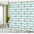 thumbnail image 5 of Ambesonne Marine Shower Curtain, Pattern Anchor Stripe, 69"Wx84"L, Turquoise Red, 5 of 5