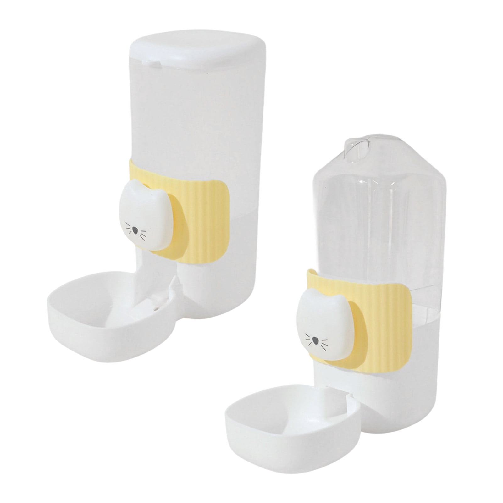 Automatic Dog Feeder Water Dispenser With Cartoon Cats Face Safe PP Easy Installation For Busy Owner Home Decors
