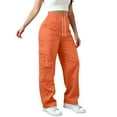 thumbnail image 6 of Ailaofu Cargo Sweatpants for Women Baggy Wide Leg Sweatpants with Pockets Palazzo Lounge Pants Winter Athletic Pants, 6 of 7