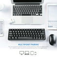 thumbnail image 2 of Homgeek Clavier Mécanique Compact Multi-Appareils avec 64 Touches Mode BT & Filaire 18 Effets Rétroéclairés RGB N-key Rollover Interrupteurs Noir Marron, 2 of 5