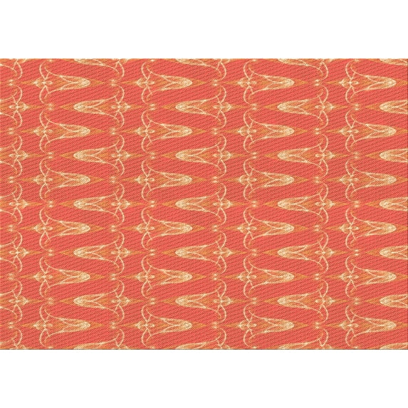 Ahgly Company Indoor Rectangle Patterned Neon Red Area Rugs, 8' x 12'