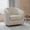 Cream, variant on Merrick Lane Faux Leather Upholstered Club Style Barrel Chair with Sloped Armrests and 360 Degree Swivel Base in a Brushed Gold Vinyl Wrap - Brown