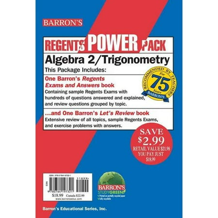 Algebra 2 Trigonometry Power Pack Walmart Com