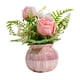 thumbnail image 4 of Ramo de rosas de seda, decoración en maceta de cerámica, arreglo floral, bonsái, altura 21 cm, 4 of 9
