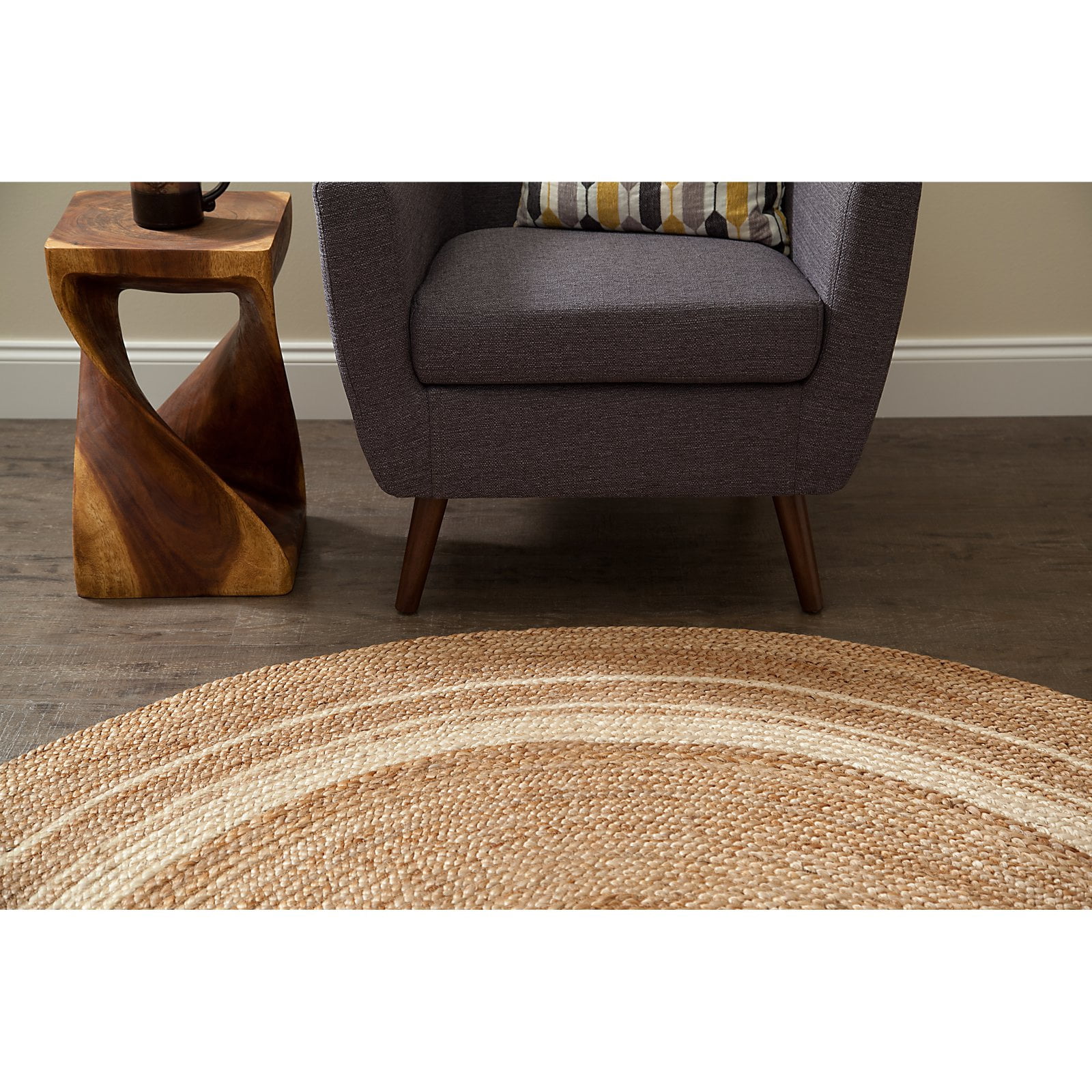Kerala Midnight Jute Rug 6' Round