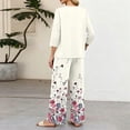 thumbnail image 7 of Womens Sets 2 Piece Outfits 3/4 Length Sleeve Tops and Wide Leg Pants Lounge Sets Summer Casual Matching Sweatsuits, 7 of 7