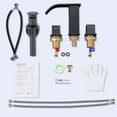 thumbnail image 6 of Waterfall Bathroom Faucet 3 Hole: WOWOW 8 inch Widespread Bathroom Faucet Matte Black, Modern 2 Handles Bathroom Sink Faucet with Pop up Drain and cUPC Supply Lines Visit the WOWOW Store, 6 of 7