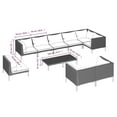 thumbnail image 4 of vidaXL 10 Piece Garden Lounge Set with Cushions Poly Rattan Dark Grey, 4 of 5