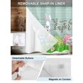 thumbnail image 5 of No Hook Shower Curtain with Snap-in Liner, Easter Rabbits Waterproof Fabric Bathroom Curtains, Watercolor Eggs Cute Bunny Grass Flowers Blue Bath Curtains & Mesh Top Window Stand Up Stall 36"x72", 5 of 9