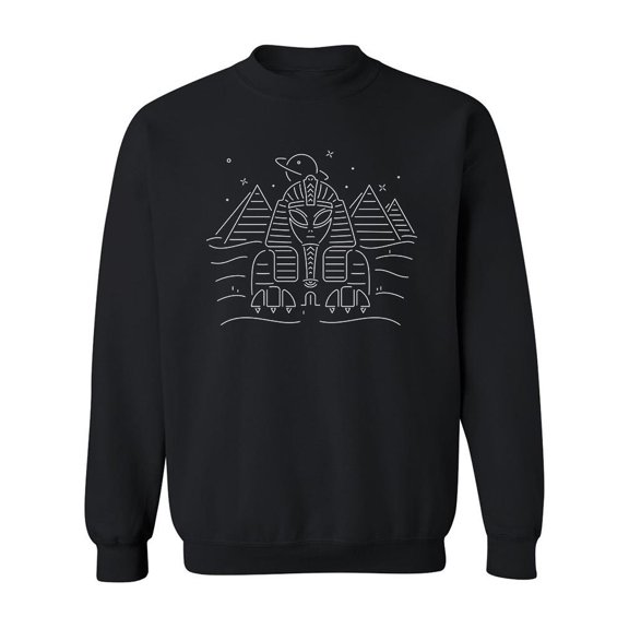 Alien Sphinx Neon Graphic Sweatshirt Men -Image by Shutterstock, Male 4X-Large