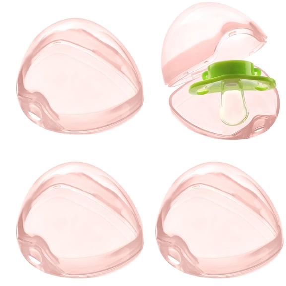 Happon 4Pcs Transparent Pacifier Case,Dummy Case,Pacifier Holder Storage Box,Pacifier Case Soother Storage Box,Pacifier Container, Pacifier Holder Box for Kids, Baby