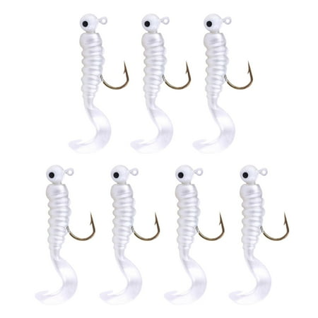 T-Tail Soft Fishing Lures 1-4g Paddle Tail Swimbaits with Scented Thread Saltwater/Freshwater Bass Trout Baits Lifelike Mini Worm Lure Kit (7-Pack)