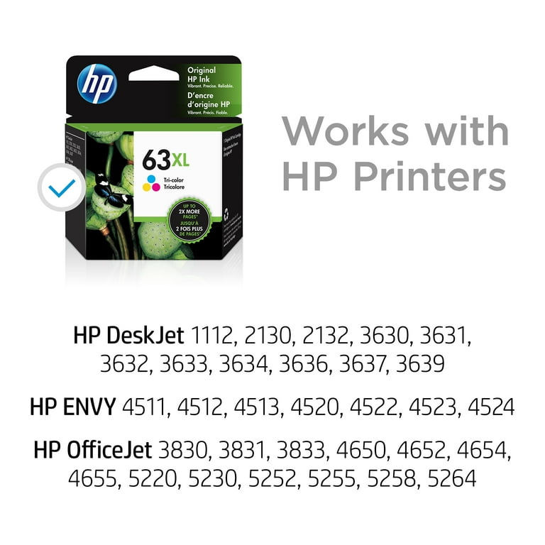 HP 63XL, (F6U63AN) High-Yield Tri-Color Original Ink Cartridge HP 63XL, (F6U63AN) High-Yield Tri-Color Original Ink Cartridge